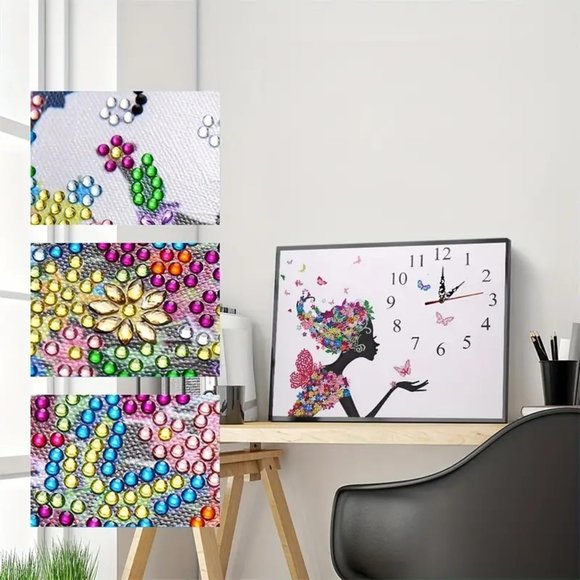 5D Diamond Painting Fairy Clock Kit DZ569 - Picture 1 of 6